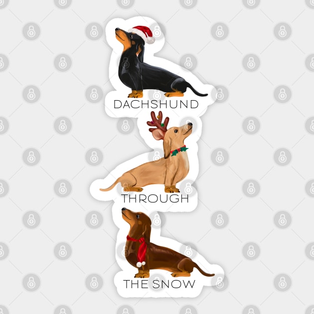 Dachshund Through The Snow Sticker by kaffeinestudies